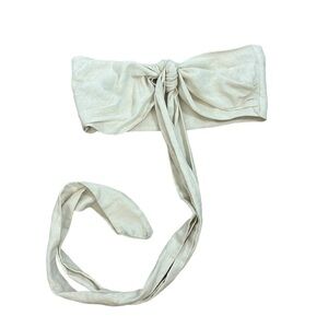 Zara Cream Tie-Front Bandeau Crop Top